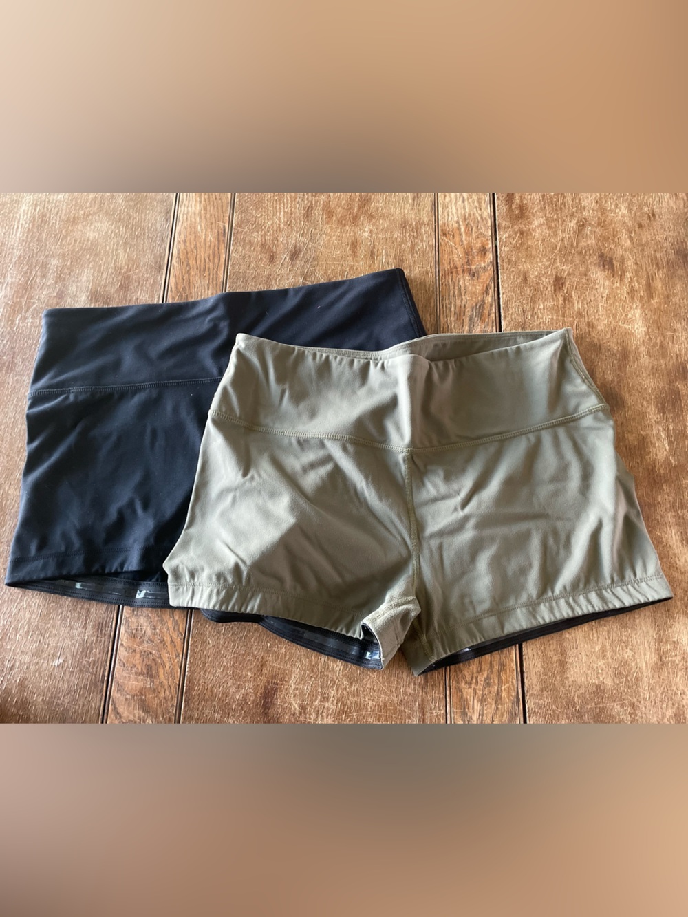 Go Ruck Women’s Athletic Shorts — Olive and Black (spandex, no hike)